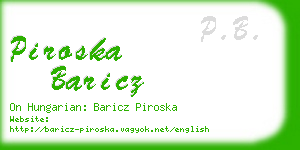 piroska baricz business card